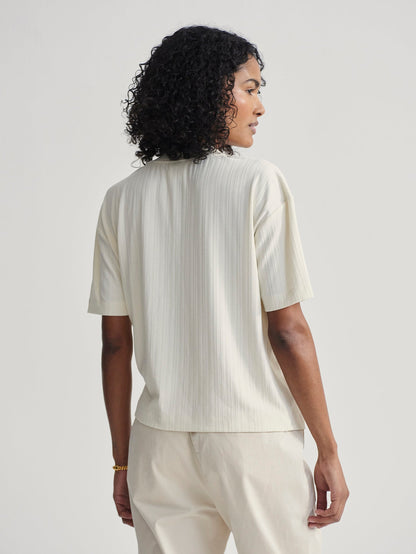 Kasey Mock Placket Rib Tee 2.0 Birch - Varley