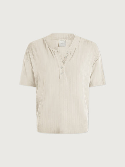 Kasey Mock Placket Rib Tee 2.0 Birch - Varley