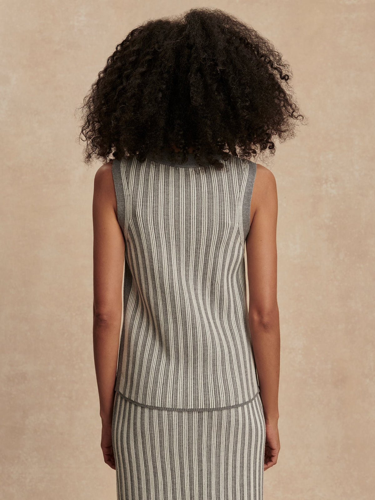 Farida Rib Tank Silver Filigree Melange - Varley