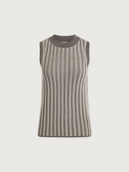 Farida Rib Tank Silver Filigree Melange - Varley