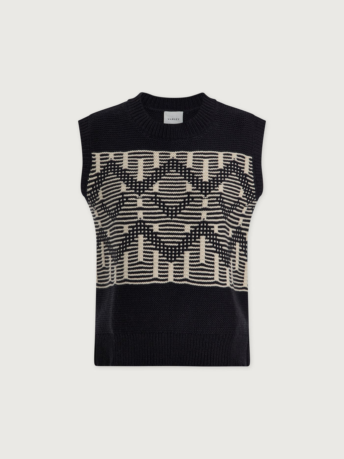 Oline Fairisle Knit Vest Black - Varley