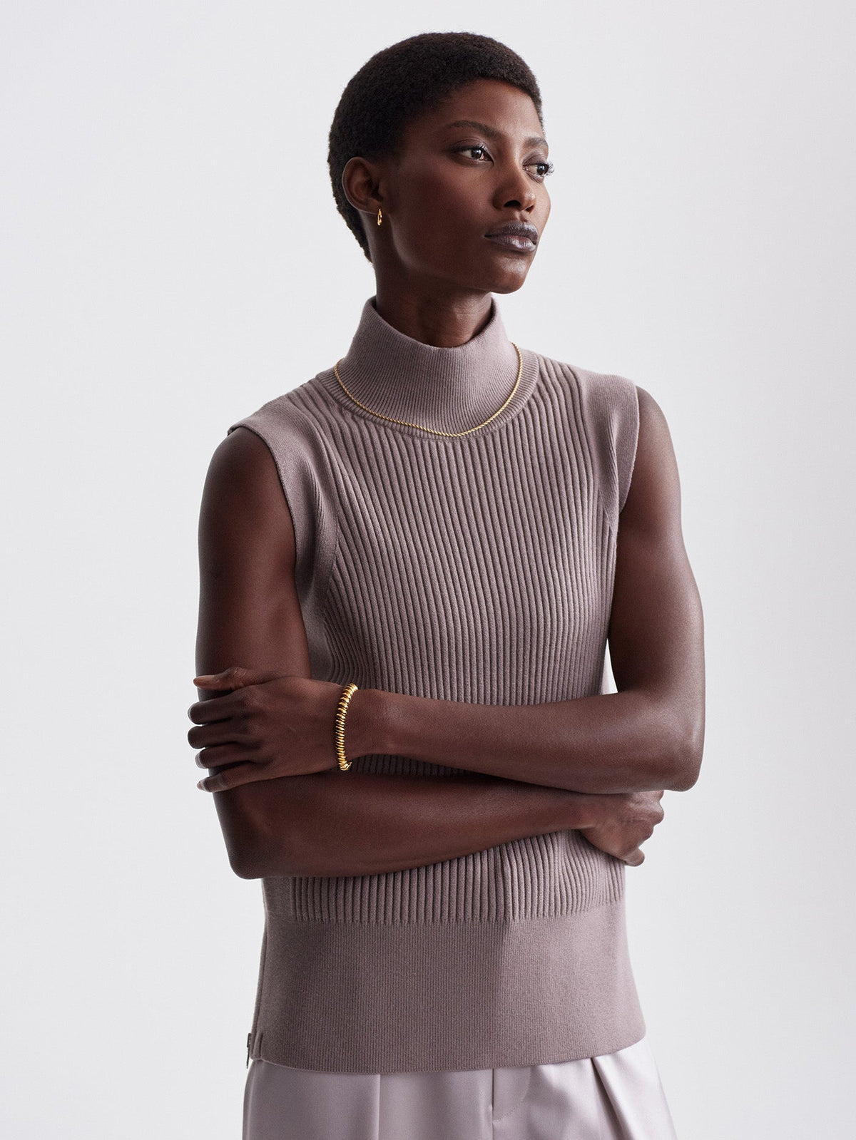 Lois High Neck Tank Cinder - Varley