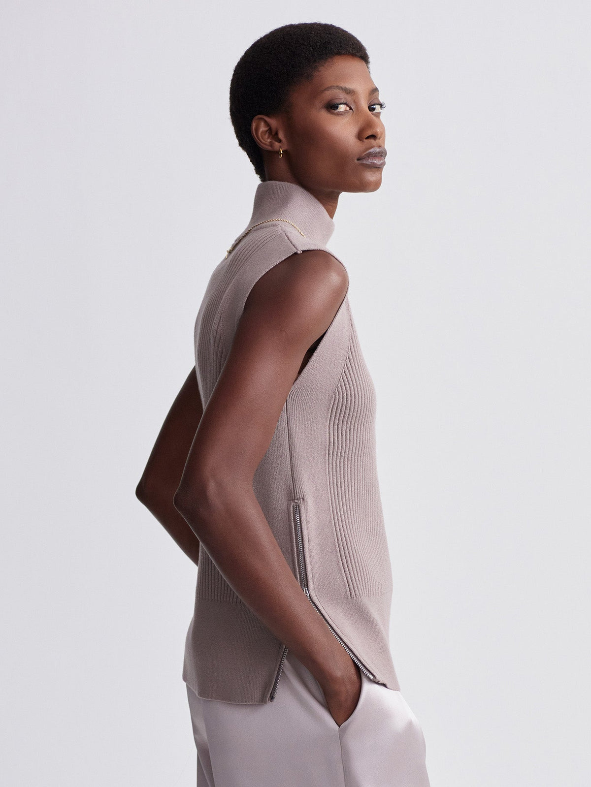 Lois High Neck Tank Cinder - Varley