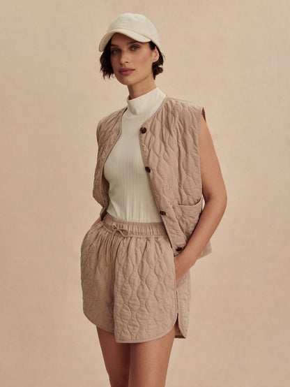 Catrine Quilted Short Light Taupe - Varley