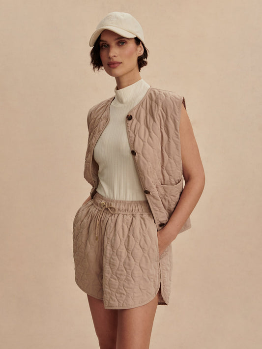 Catrine Quilted Short Light Taupe - Varley