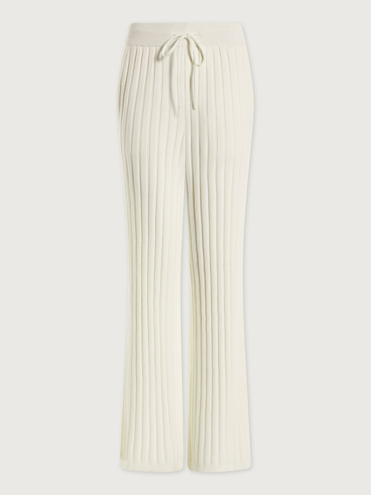 Simeon Wide Rib Knit Trouser Egret - Varley