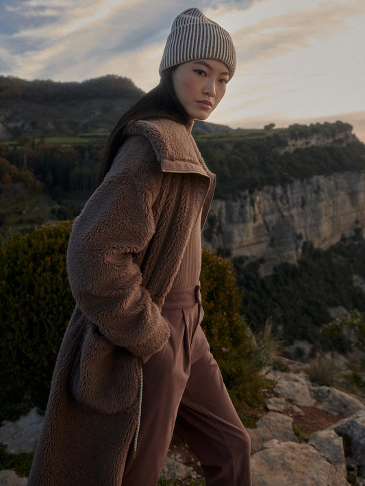 Logan Sherpa Coat Ash Taupe - Varley