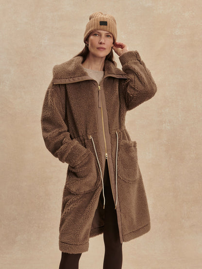 Logan Sherpa Coat Ash Taupe - Varley