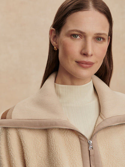 Carmine Relaxed Half Zip Fleece Cool Sand/ Light Taupe - Varley