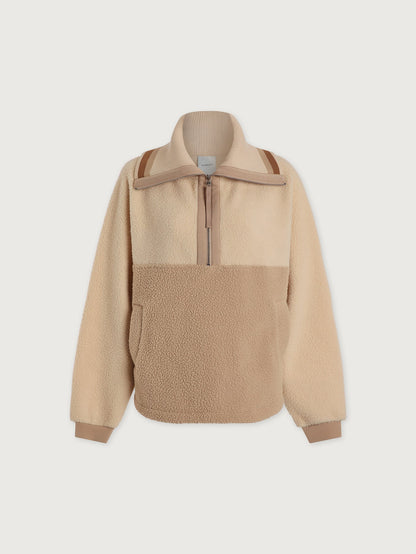 Carmine Relaxed Half Zip Fleece Cool Sand/ Light Taupe - Varley