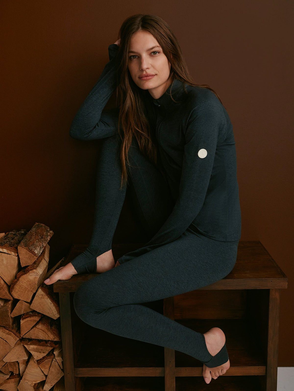 Always Warm Stirrup Legging Black Marl - Varley