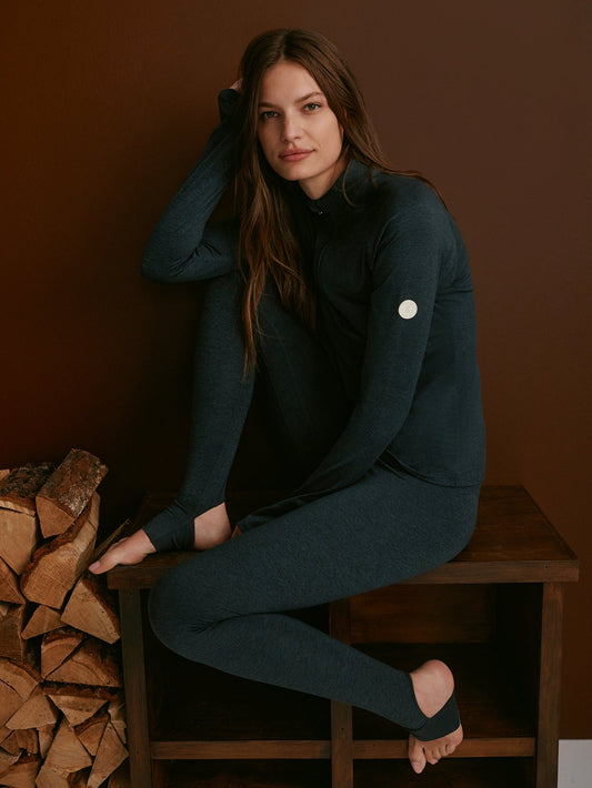 Always Warm Stirrup Legging Black Marl - Varley