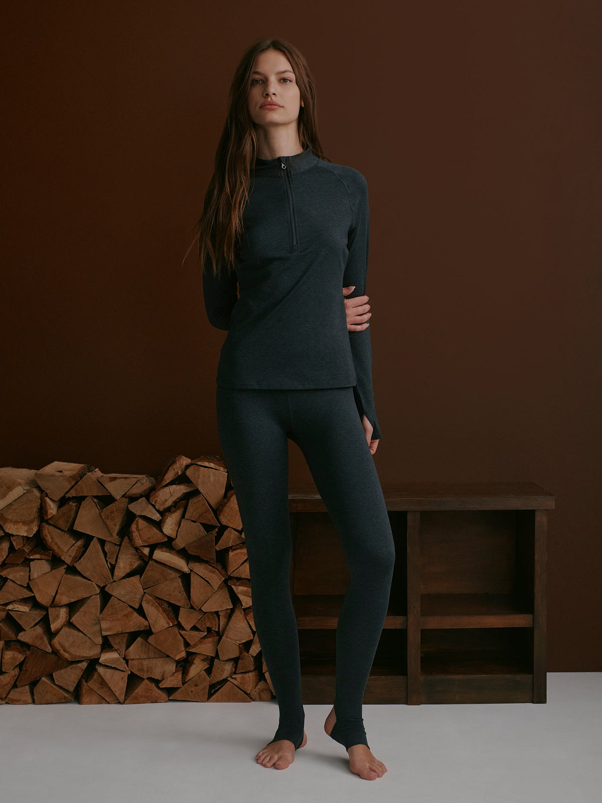 Always Warm Stirrup Legging Black Marl - Varley