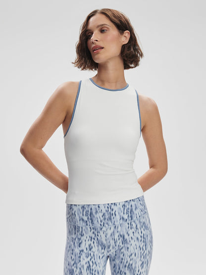 Agneta Performance Tank White/ Blue Rain - Varley