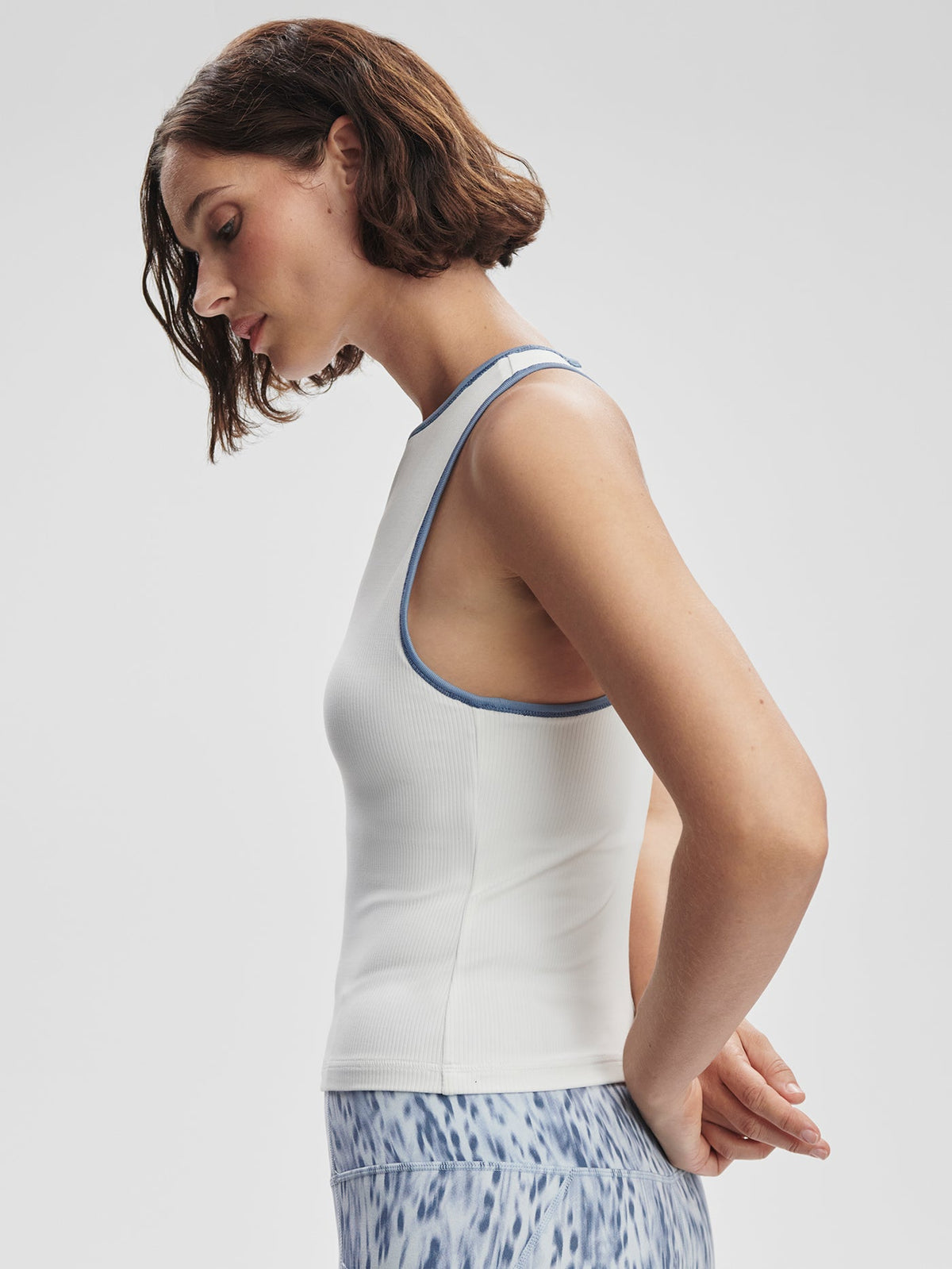 Agneta Performance Tank White/ Blue Rain - Varley