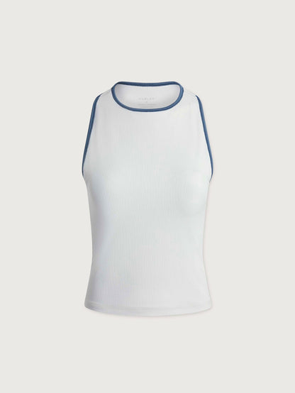 Agneta Performance Tank White/ Blue Rain - Varley