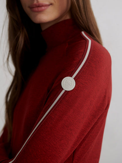 Always Warm Mock Neck Baselayer Red Dahlia Marl - Varley