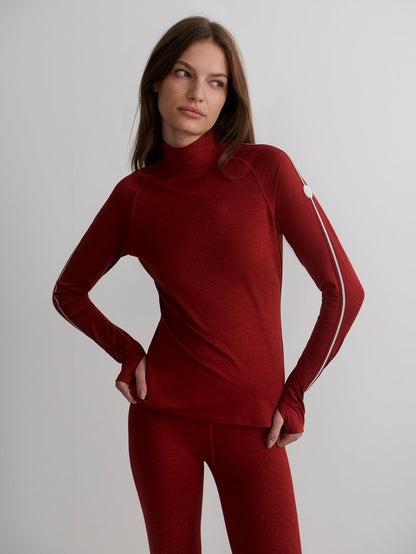 Always Warm Mock Neck Baselayer Red Dahlia Marl - Varley