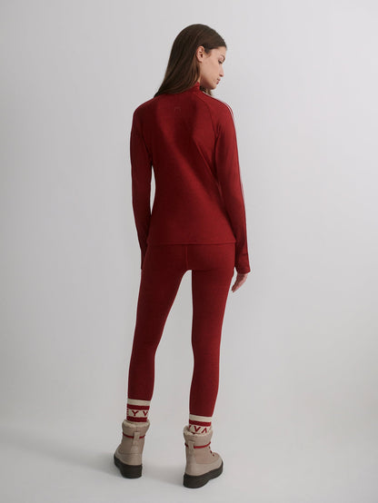 Always Warm Mock Neck Baselayer Red Dahlia Marl - Varley