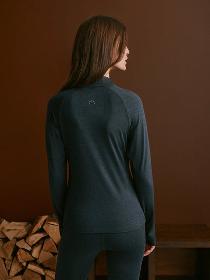 Always Warm Half Zip Baselayer Black Marl - Varley