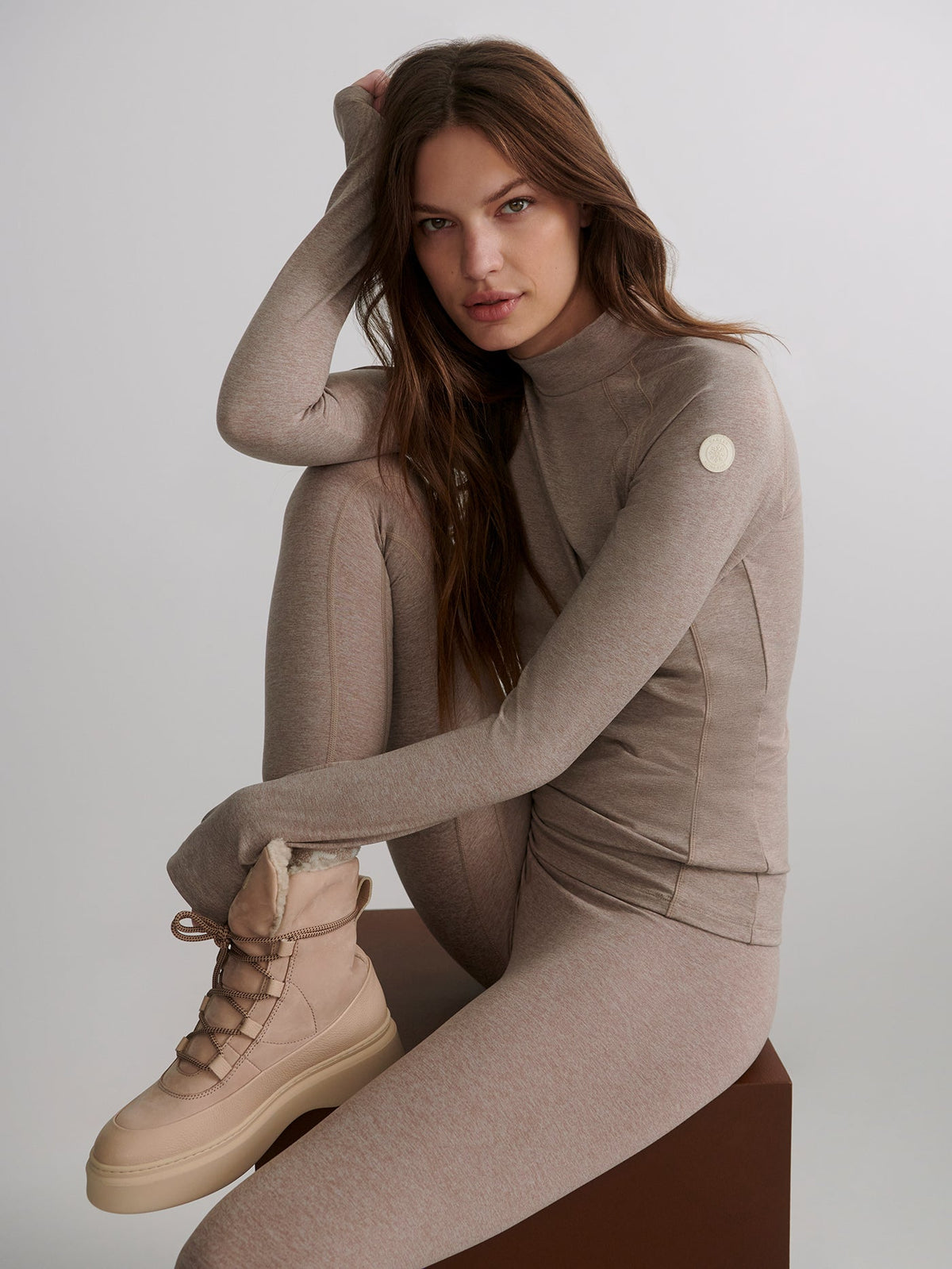 Always Warm Baselayer Top Taupe Marl - Varley