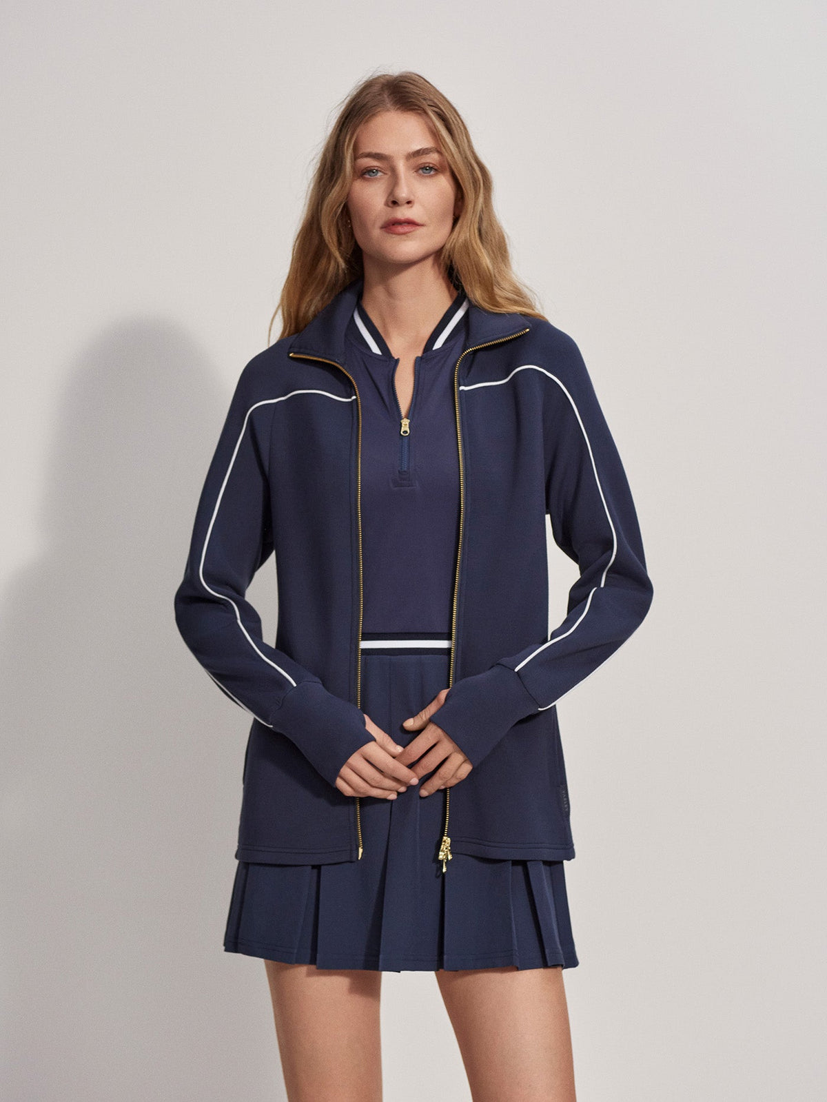 Palmdale Zip-Through Active Sweatshirt | VARLEY US Blue Nights - Varley