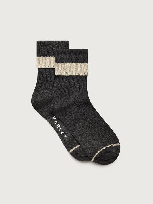 Kerry Plush Roll Top Sock | VARLEY US Charcoal/ Chalk - Varley