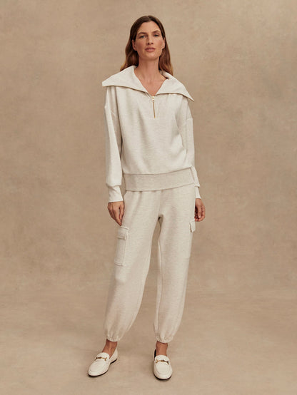 Catherine Half Zip Sweat Ivory Marl - Varley