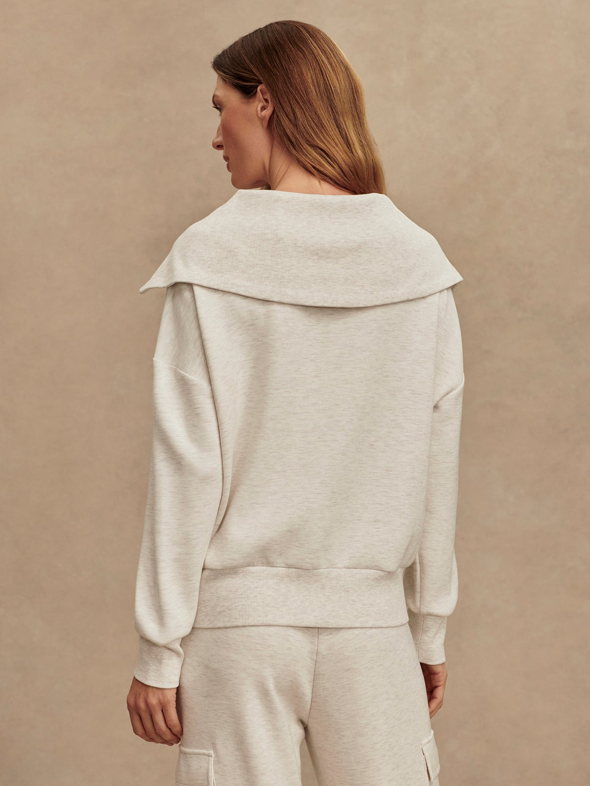 Catherine Half Zip Sweat Ivory Marl - Varley