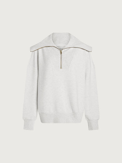 Catherine Half Zip Sweat Ivory Marl - Varley