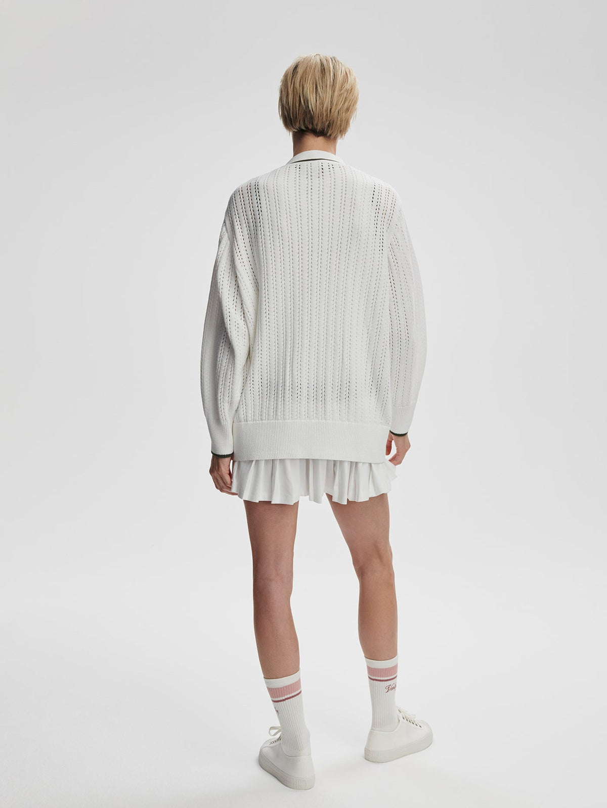 Nissi Longline Cardigan White/ Deep Ivy - Varley