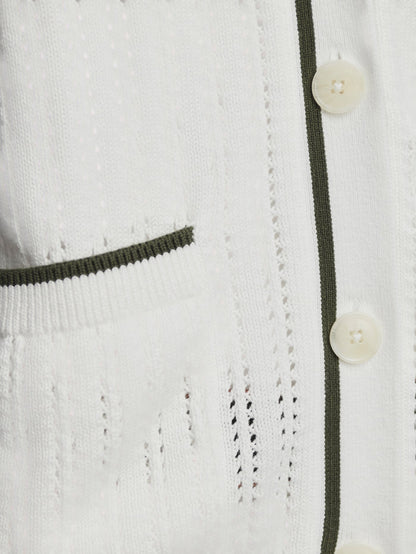 Nissi Longline Cardigan White/ Deep Ivy - Varley