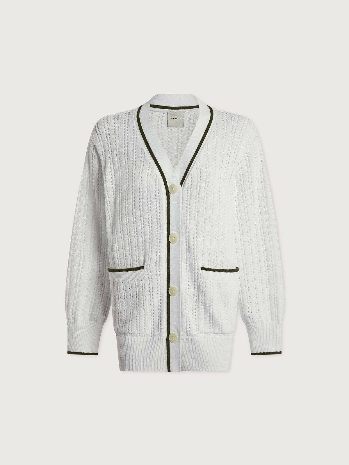 Nissi Longline Cardigan White/ Deep Ivy - Varley