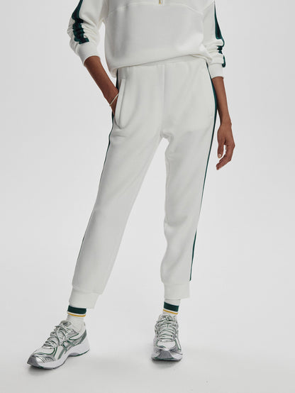 The Slim Stripe Cuff Pant 26 White/ Navy/ Forest - Varley