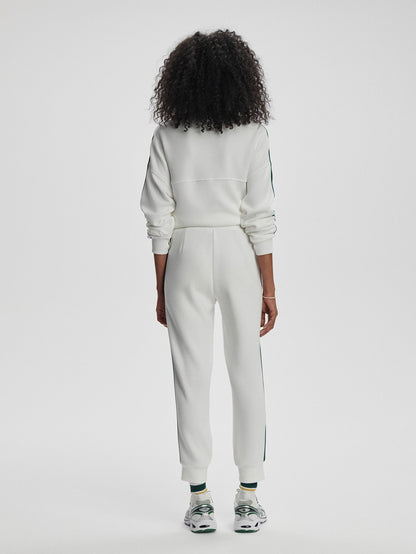 The Slim Stripe Cuff Pant 26 White/ Navy/ Forest - Varley