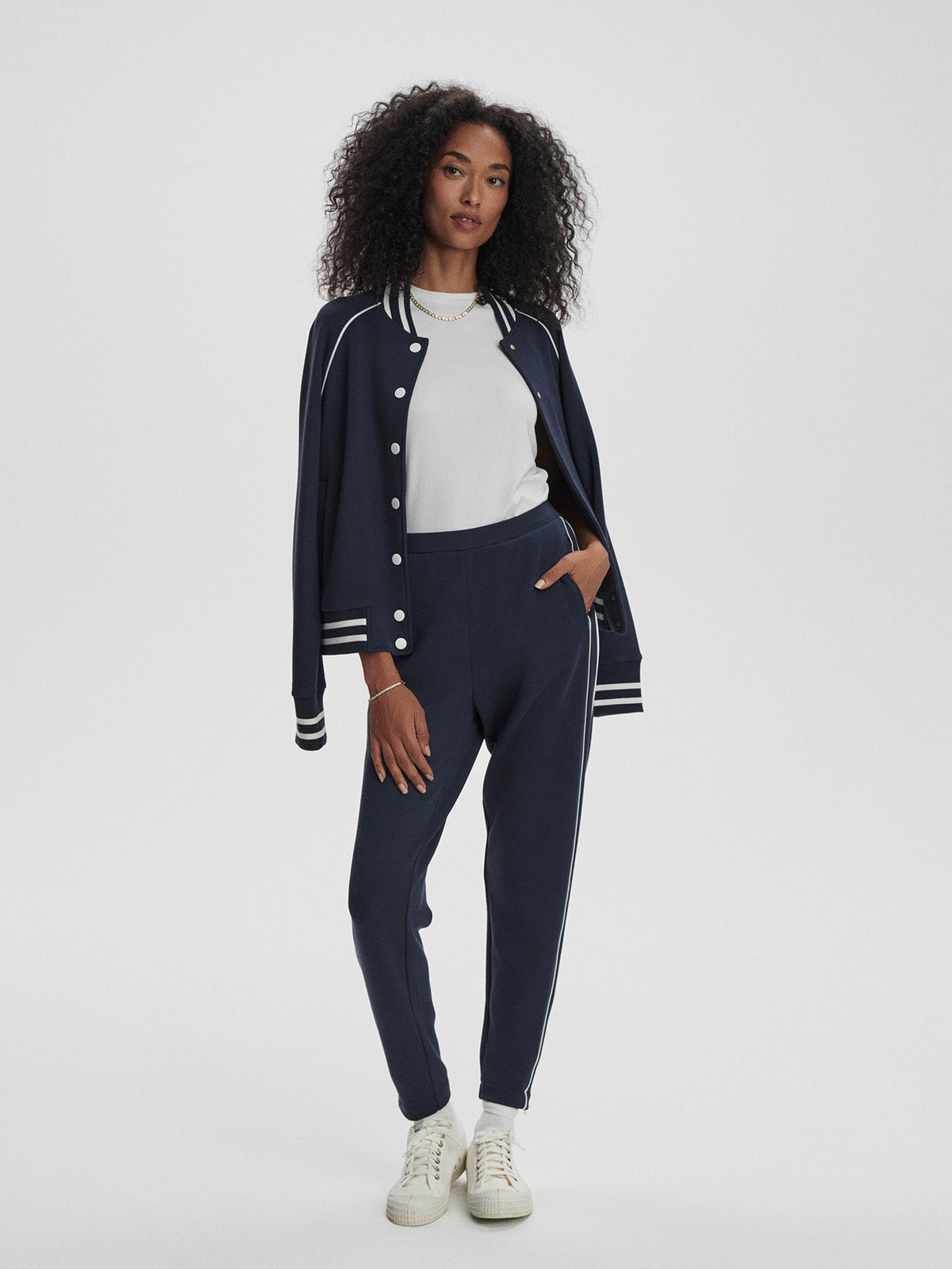 The Slim Piped Pant 27.5 Navy - Varley