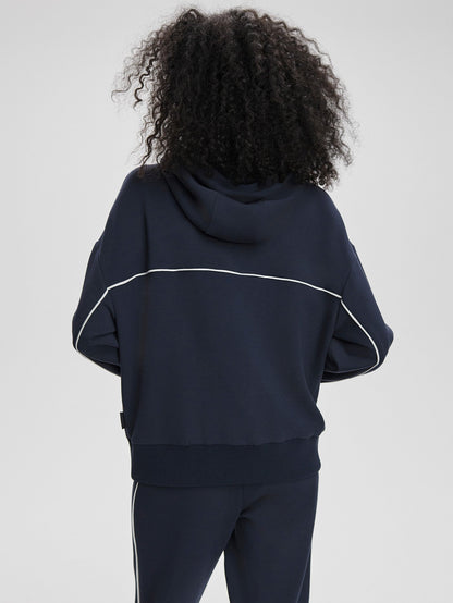 Gia Zip Through Hooded Sweat Navy/ White - Varley
