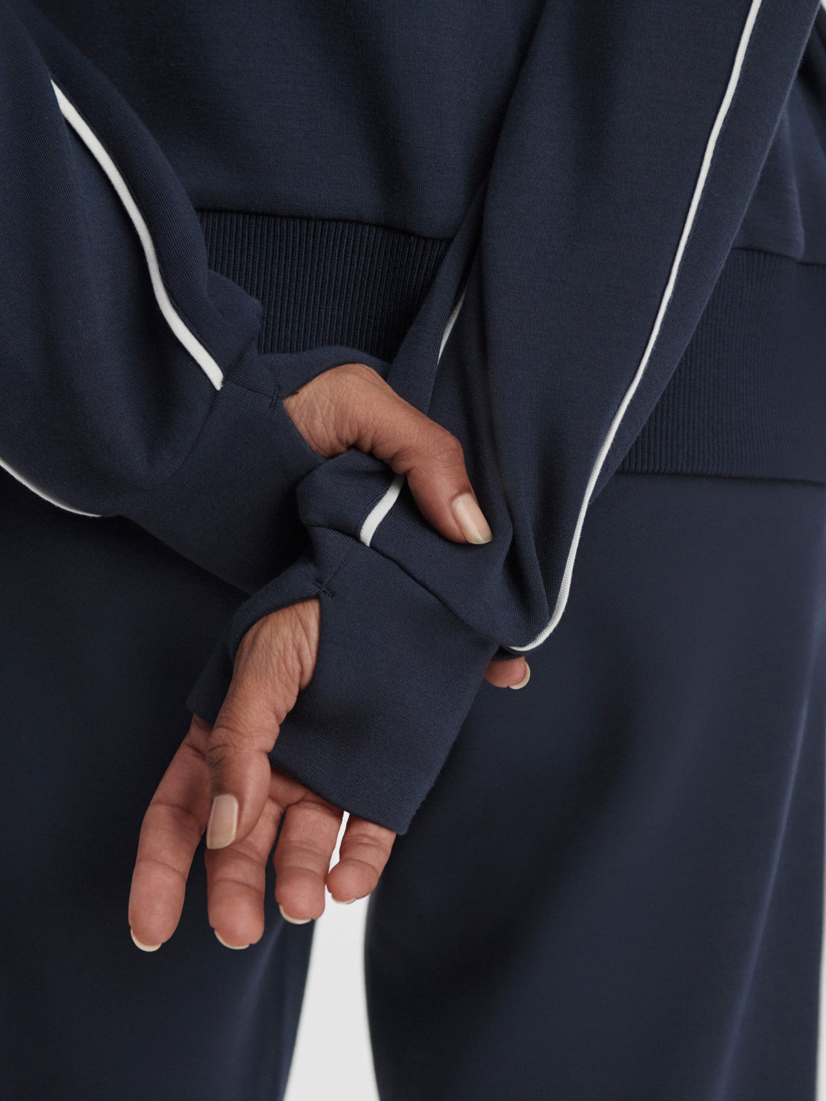 Gia Zip Through Hooded Sweat Navy/ White - Varley