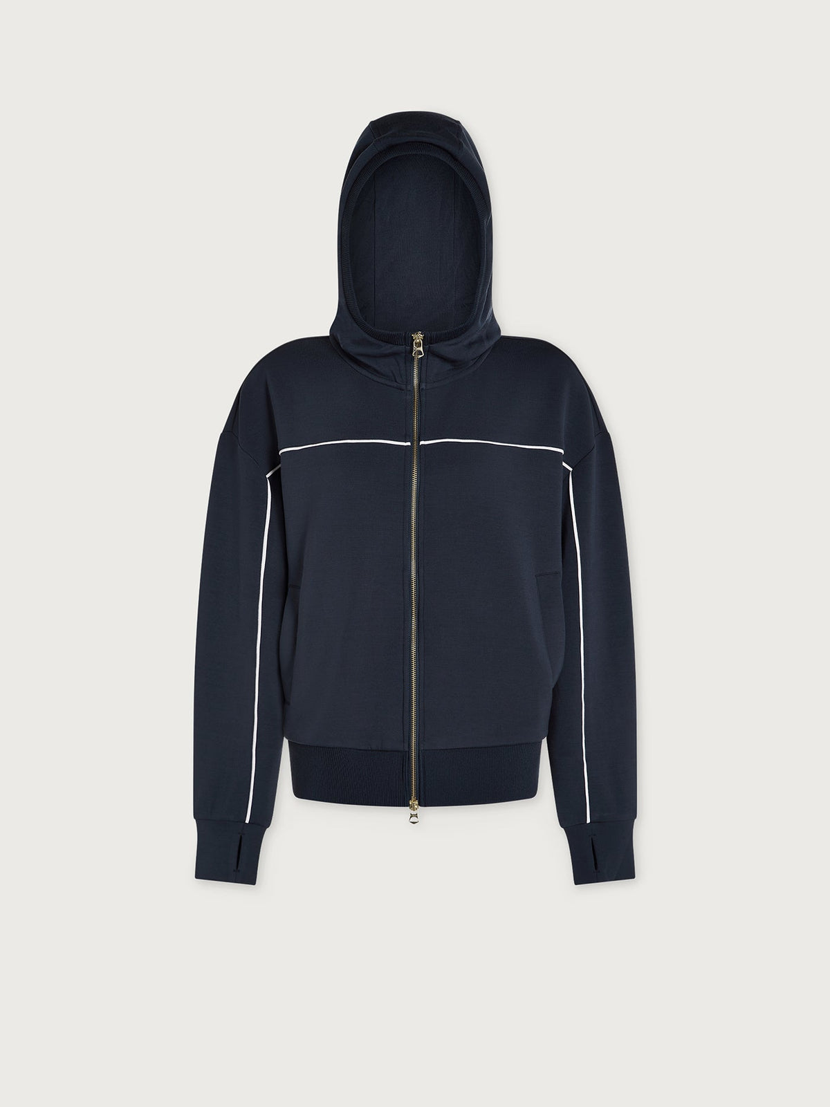 Gia Zip Through Hooded Sweat Navy/ White - Varley