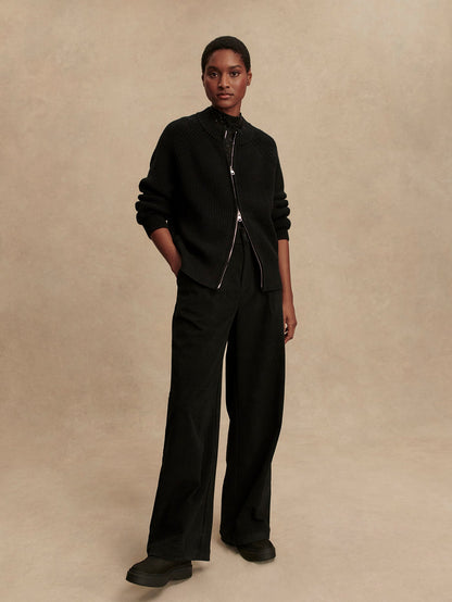 Milo Zip Through Knit Jacket Black - Varley