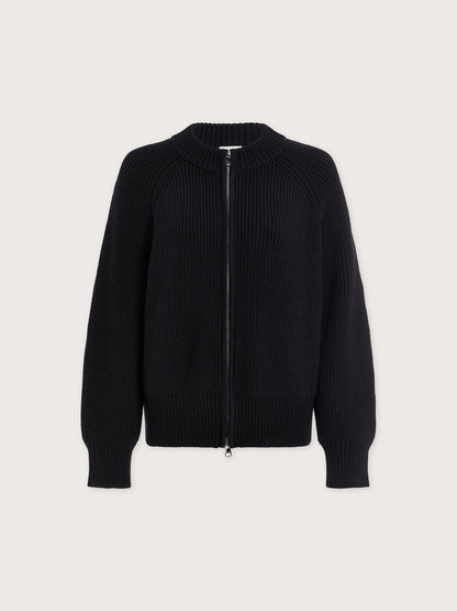 Milo Zip Through Knit Jacket Black - Varley