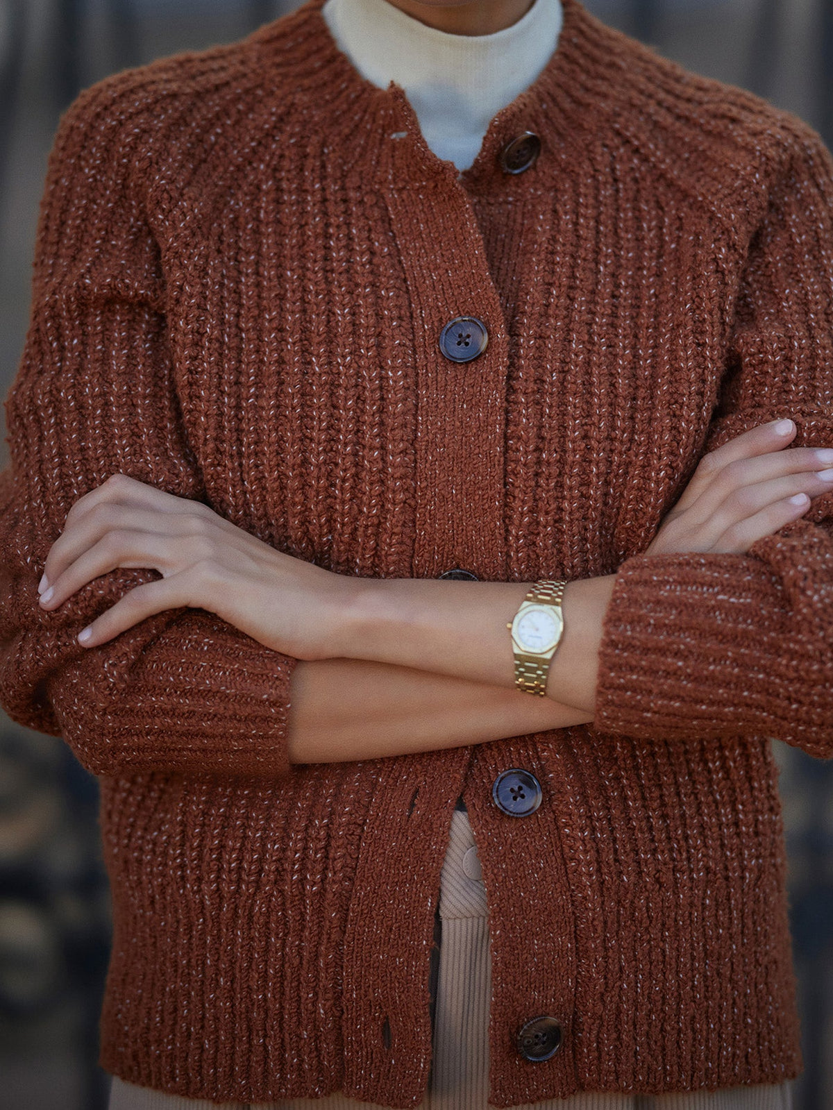 Florrie Boucle Knit Cardigan Tortoise Shell - Varley