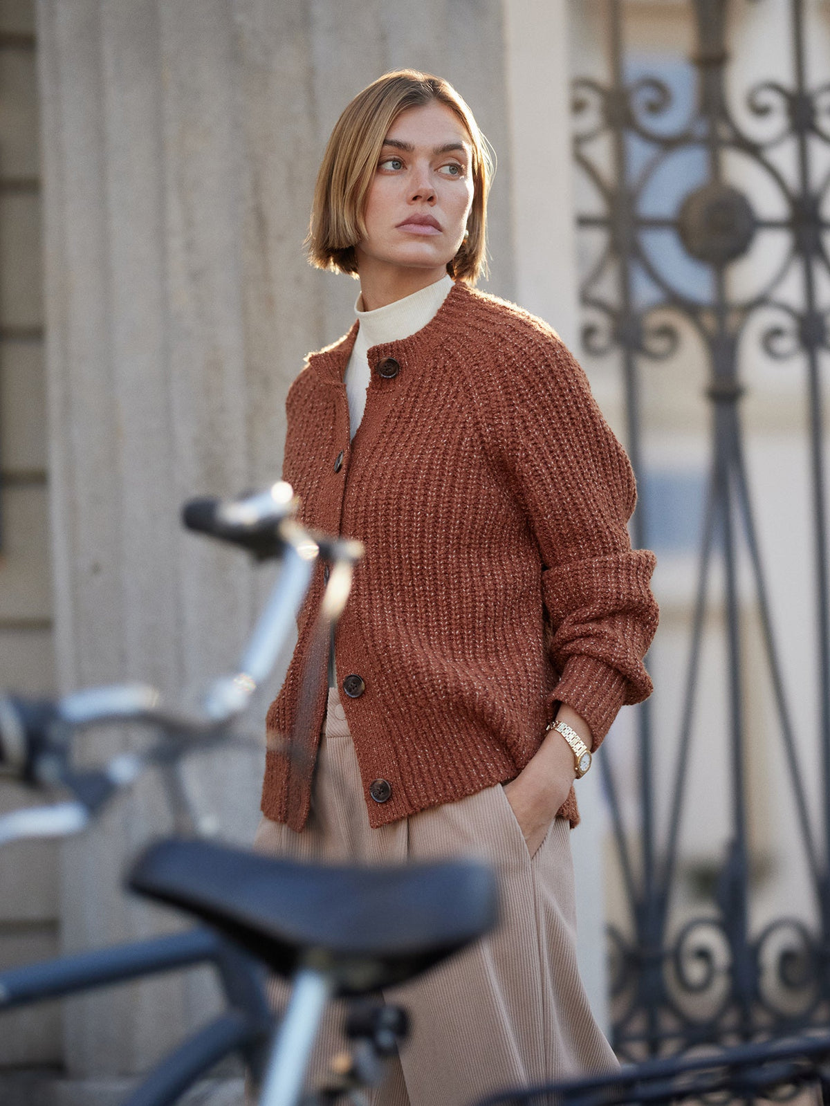 Florrie Boucle Knit Cardigan Tortoise Shell - Varley