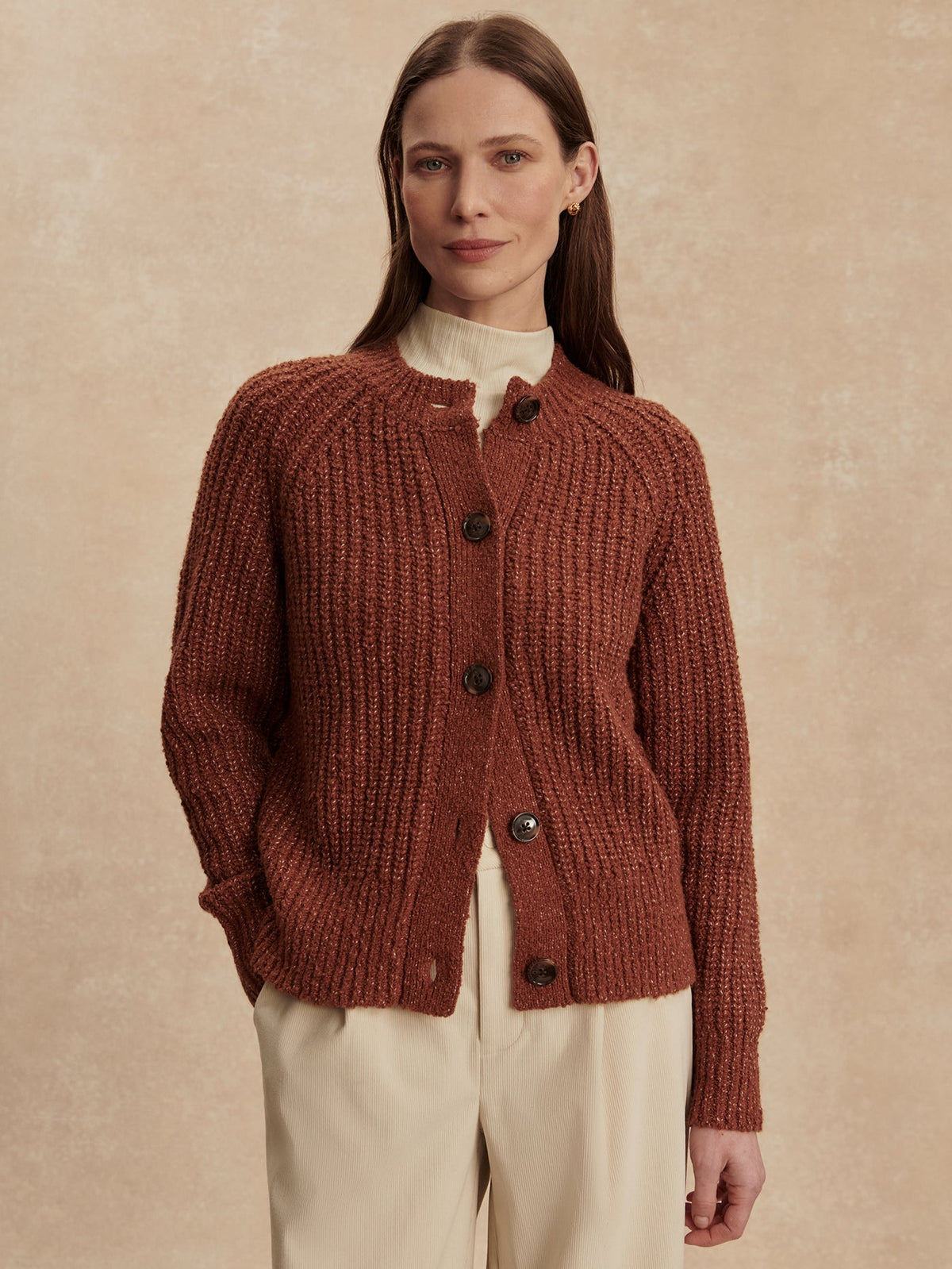 Florrie Boucle Knit Cardigan Tortoise Shell - Varley