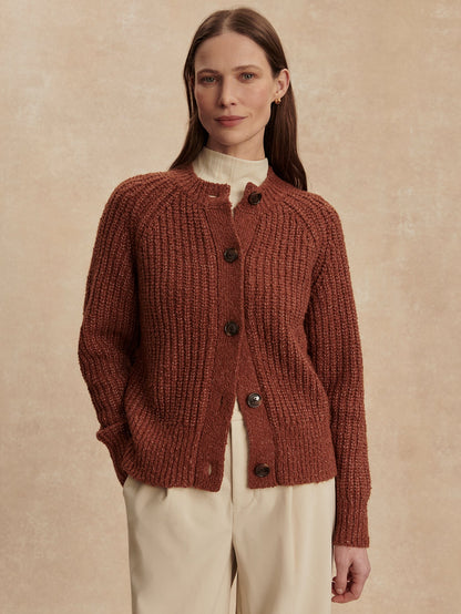 Florrie Boucle Knit Cardigan Tortoise Shell - Varley