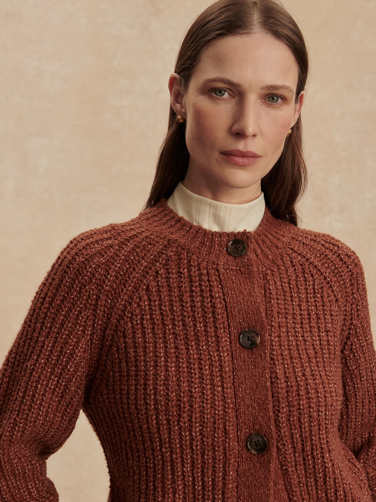 Florrie Boucle Knit Cardigan Tortoise Shell - Varley