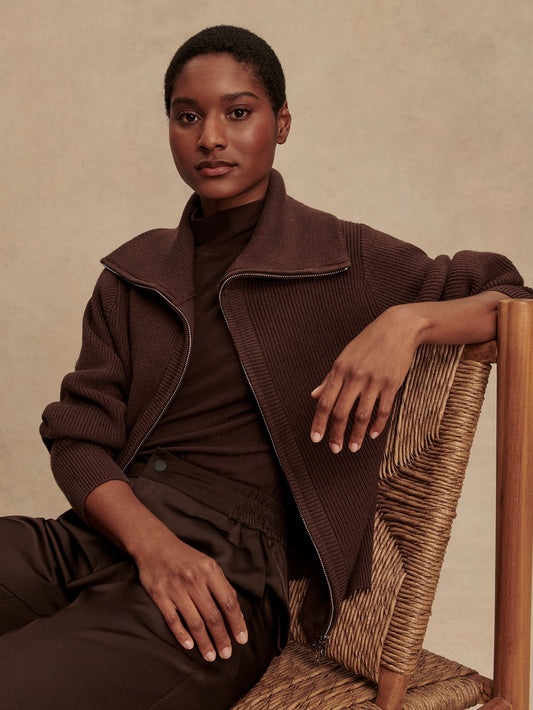 Enrico Knit Jacket Coffee Bean - Varley