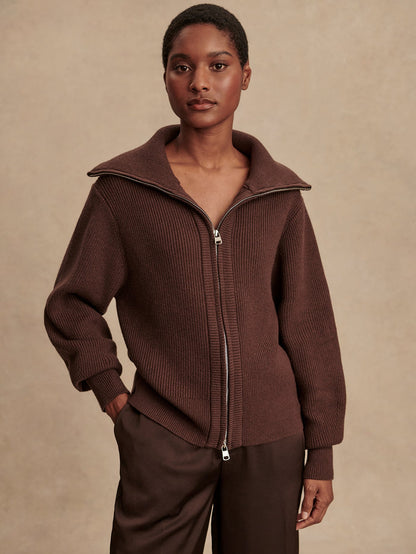 Enrico Knit Jacket Coffee Bean - Varley