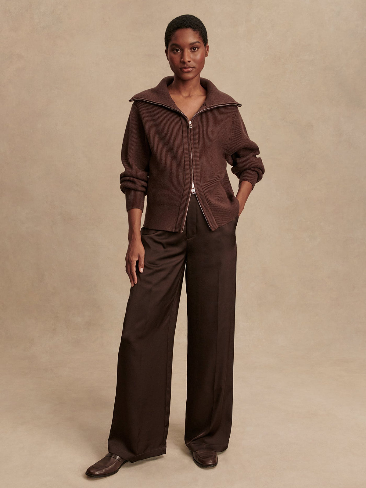 Enrico Knit Jacket Coffee Bean - Varley