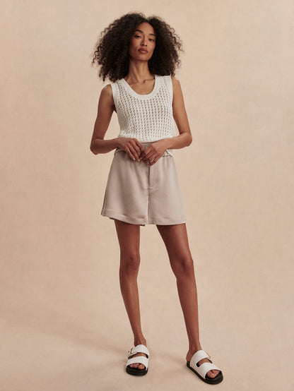 Ferns Open Knit Tank Snow White - Varley